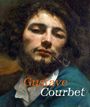 Text: "Gustave Courbet." Ein Gemälde eines Mannes mit Bart und Pfeife. Er trägt einen blauen Mantel und schaut nachdenklich.