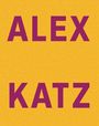 Der Text "ALEX KATZ" steht in großer, violetter Schrift auf gelbem Hintergrund.