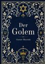 "Der Golem", Gustav Meyrink, LIWI VERLAG. Aufwendig verzierte Buchgestaltung mit floralen Mustern und Sternsymbolen.