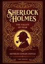 "Sherlock Holmes: The Valley of Fear". Silhouette mit Pfeife, dekoratives Muster, Arthur Conan Doyle, LiWi Verlag.