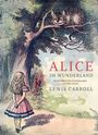 „ALICE IM WUNDERLAND, LEWIS CARROLL, LIWI VERLAG.“ Illustration: Ein Mädchen sieht eine grinsende Katze im Baum an.