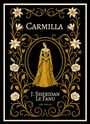 "CARMILLA. J. Sheridan Le Fanu. LIWI VERLAG. Eine Illustration mit Frau in gelbem Kleid, umrahmt von Blumenmotiven."
