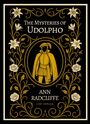 „The Mysteries of Udolpho“, Ann Radcliffe, Liwi Verlag. 
Illustration: Blumenranken umrahmen eine historische Figur.