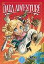 „Dada Adventure“, „Alessandro Starace“, „Leonardo Berghella“. Illustration eines freudigen Charakters in Abenteuerausrüstung.