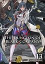 „The Dungeon of Black Company“, Youhei Yasumura, Band 13. Eine Frau mit Schwert und Doppelmesser, umgeben von Münzen.