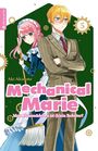 „Mechanical Marie. Mein Hausmädchen ist (k)ein Roboter?“ Zwei Personen, ein Mädchen im Dienstmädchen-Outfit, ein Junge im Anzug.