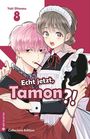 „Echt jetzt, Tamon?!“ und „Collectors Edition“. Ein Paar in Manga-Stil, der Junge mit rosa Haaren und das Mädchen in einem Dienstmädchenkleid.