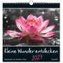 "Kleine Wunder entdecken 2027. Wandkalender mit christlichen Texten." Eine rosa Lotusblume auf Wasser mit Regentropfen.