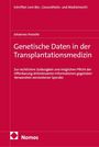 Buchtitel: "Genetische Daten in der Transplantationsmedizin". Autor: Johannes Porzelle. Verlag: Nomos. Cover in Rot.