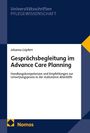 Titel: Gesprächsbegleitung im Advance Care Planning. Oben links dunkelblauer Hintergrund mit gelbem Logo unten links.