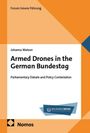 **Armed Drones in the German Bundestag** von Johanna Watson; Nomos-Verlag; Logo des Bildungswerks mit blauer Grafik.