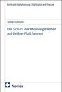 Lennard Lehmann: Der Schutz der Meinungsfreiheit auf Online-Plattformen, Buch