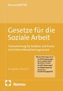 "Gesetze für die Soziale Arbeit" steht zentral. Eine Liste von Gesetzänderungen wird erwähnt. Unten links ist das Nomos-Logo.