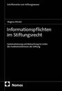 "Informationspflichten im Stiftungsrecht" von Magnus Rössler, Schriftenreihe zum Stiftungswesen. Schwarzes Cover, Nomos-Logo.