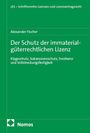Grünes Buchcover mit Texten: "Der Schutz der immaterialgüterrechtlichen Lizenz" von Alexander Fischer. Logo von Nomos.