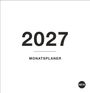 „2027 MONATSPLANER“ steht in großen schwarzen Buchstaben und Zahlen auf weißem Hintergrund, unten rechts ein HEYE-Logo.