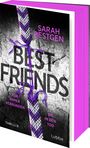 "Sarah Bestgen, Best Friends: Für immer verbunden, bis in den Tod. Thriller. Lila Buchrücken, Freundschaftsarmband."