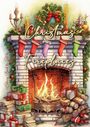 Monsoon Publishing: Christmas Fireplaces Coloring Book for Adults, Buch