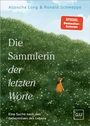 "Die Sammlerin der letzten Worte" von Aljoscha Long & Ronald Schweppe. Frau im orangen Kleid auf einer Blumenwiese.