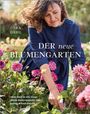 „Jora Dahl: DER neue BLUMENGARTEN. Vom Beet in die Vase: Wilde Blütenpracht, die wenig Arbeit macht.“ Frau pflückt Blumen.