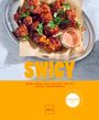 "SWICY" in großen Buchstaben. Darunter "WENN SÜSS AUF SCHARF TRIFFT" von LUKAS GROSSMANN. Oben knusprige Chicken Wings mit Sauce.