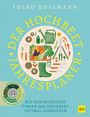 Der Hochbeet Jahresplaner. Garten-Illustration mit Gemüse, Werkzeugen, Gießkanne. Phänologischer Kalender unten links.