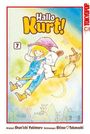 "Hallo Kurt!" Ein Junge fliegt mit Hase und Katze über Häuser, Sterne und Mond. Links: große "7". Rechts: "Tokyopop" senkrecht.