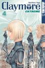 „Claymore 4 Extreme, Norihiro Yagi, Tokyopop“: Frauen in Rüstungen mit Schwertern in karger Landschaft, ernste Blicke.