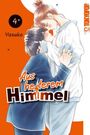 Der Text lautet: "Aus heiterem Himmel", "4", "Yasuko". Eine Manga-Illustration zeigt ein Paar in inniger Umarmung.