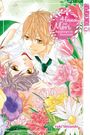 „Hana no Mori: Begegnungen im Blumenwald“. Zwei Personen liegen zwischen bunten Blumen, romantische Manga-Illustration.