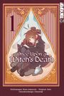 Text: "1", "Once Upon a Witch's Death", "Zeichnungen: Kenu Amearare", "Original: Saka", "Charakterdesign: Chorefuji". Illustration: Mädchen mit Zöpfen, Buch haltend.