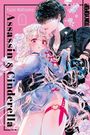"Assassin & Cinderella", Yuzo Natsuno, Band 1. Illustration: Ein Mann und eine Frau eng umschlungen auf rosa Hintergrund.