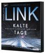 Text: "Claudia Michelsen liest Charlotte Link - Kalte Tage, ein Kate-Linville-Thriller". Eisiges, stürmisches Design.