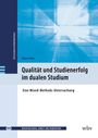 Buchtitel: "Qualität und Studienerfolg im dualen Studium". Blau-weiße grafische Elemente. Autor: Edgar Hahn.