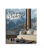 Text: "Charis Stank charming chalets", "CALLWEY". 

Ein eleganter Wohnraum mit Panoramablick auf schneebedeckte Berge.
