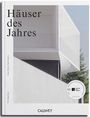 "Häuser des Jahres" steht oben. Unten ist CALVENDO zu sehen. Moderne Architektur mit weißen, klaren Linien.