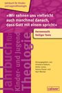Ein gelbes und violettes Cover mit Zitaten über Gott, Titel und Herausgeber, Jahrbuch für Kinder- und Jugendtheologie.