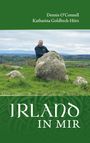 "IRLAND IN MIR" von Dennis O'Connell, Katharina Goldbeck-Hörz. Ein Mann lehnt sich an einen großen Stein in einer grünen Landschaft.