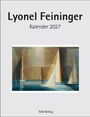 "Lyonel Feininger, Kalender 2027, Fink Verlag." Dreiecke und Segel in geometrischem Stil dominieren die Illustration.