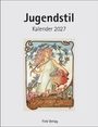 "Jugendstil Kalender 2027. Illustration mit Frau in fließendem Kleid, Blumen und dekorativem Muster. Fink Verlag."