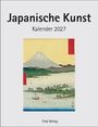 "Japanische Kunst", "Kalender 2027", "Fink Verlag". Illustration: Berg, See, Boote, Natur im traditionellen Stil.