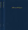 Zwei dunkelblaue Buchrücken: "Bibliotheca Heterogenia II 6,1", "II 6,2". Mittig: Goldene Signatur "Valerius Herbergerius".