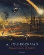 Text: "ALEXIS ROCKMAN - Naples: Course of Empire - HIRMER". Gemälde: Eine dramatische Landschaft mit einem Vogel, einem Meteor und Tieren.