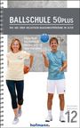 „BALLSCHULE 50plus: Das ABC einer vielseitigen Bewegungsförderung im Alter.“ Zwei Personen mit Bällen, in Sportkleidung.
