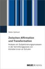 Titel: "Zwischen Affirmation und Transformation". Graue und blaue vertikale Balken, BELTZ Juventa-Logo unten.