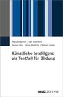 Text: „Pia Diergarten, Ralf Koerrenz, Daniel Lieb, Anne Stiebelitz, Mirjam Zisler. Künstliche Intelligenz als Testfall für Bildung.“\
Untereck: „BELTZ Juventa“ mit abstraktem Muster aus vertikalen blauen Streifen oben.