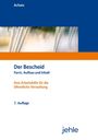 „Der Bescheid, Form, Aufbau und Inhalt. Eine Arbeitshilfe für die öffentliche Verwaltung, 7. Auflage.“ Oben blau, unten weiß.