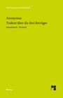 "Philosophische Bibliothek. Anonymus. Traktat über die drei Betrüger. Französisch – Deutsch. Meiner." Grün mit kleinem Logo.