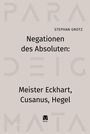 Text: "Negationen des Absoluten: Meister Eckhart, Cusanus, Hegel". Beige Hintergrund, minimalistisches Design.