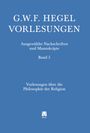 G.W.F. Hegel, Vorlesungen, Band 5. Vorlesungen über die Philosophie der Religion. Blauer Hintergrund, Meiner-Logo.